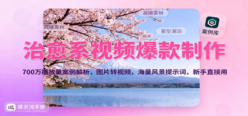 图片[1]-治愈系视频爆款制作，700万播放量案例解析，图片转视频，海量风景提示词，新手直接用-白蛇网赚