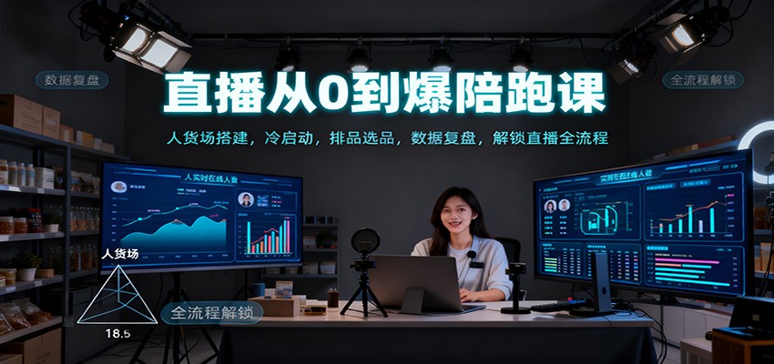 图片[1]-直播从0到爆陪跑课：人货场搭建，冷启动，排品选品，数据复盘，解锁直播全流程-白蛇网赚