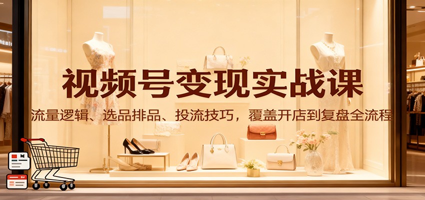 图片[1]-视频号变现实战课：流量逻辑、选品排品、投流技巧，覆盖开店到复盘全流程-白蛇网赚