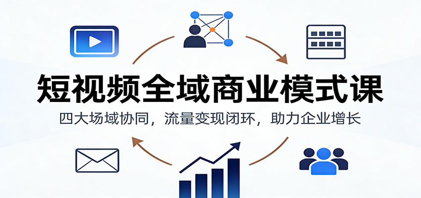 图片[1]-短视频全域商业模式课：四大场域协同，流量变现闭环，助力企业增长-白蛇网赚