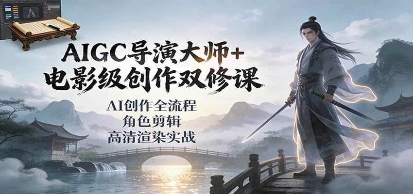 图片[1]-AIGC导演大师+电影级创作双修课：AI创作全流程、角色剪辑、高清渲染实战-白蛇网赚