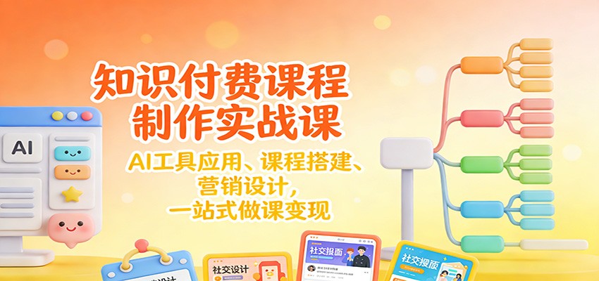 图片[1]-知识付费课程制作实战课：AI工具应用 、课程搭建、营销设计，一站式做课变现-白蛇网赚