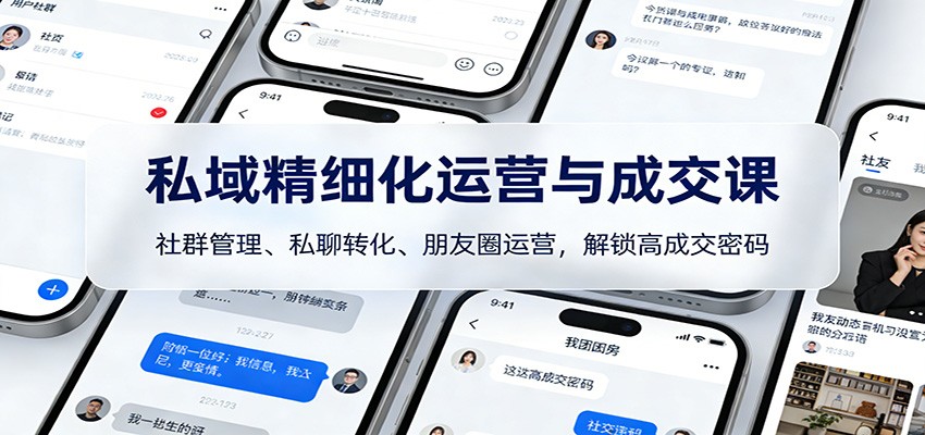 图片[1]-私域精细化运营与成交课：社群管理、私聊转化、朋友圈运营，解锁高成交密码-白蛇网赚