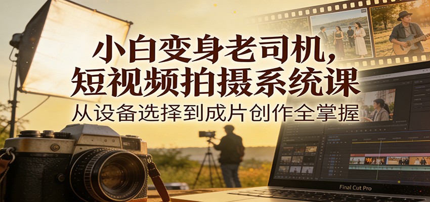图片[1]-小白变身老司机，短视频拍摄系统课，从设备选择到成片创作全掌握-白蛇网赚