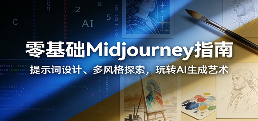 图片[1]-零基础Midjourney指南：提示词设计、多风格探索，玩转AI生成艺术-白蛇网赚