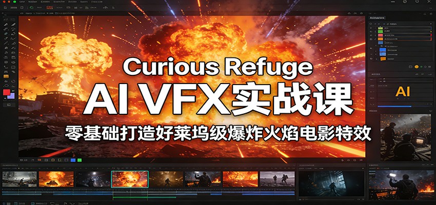 图片[1]-Curious Refuge AI VFX实战课，零基础打造好莱坞级爆炸火焰电影特效-白蛇网赚