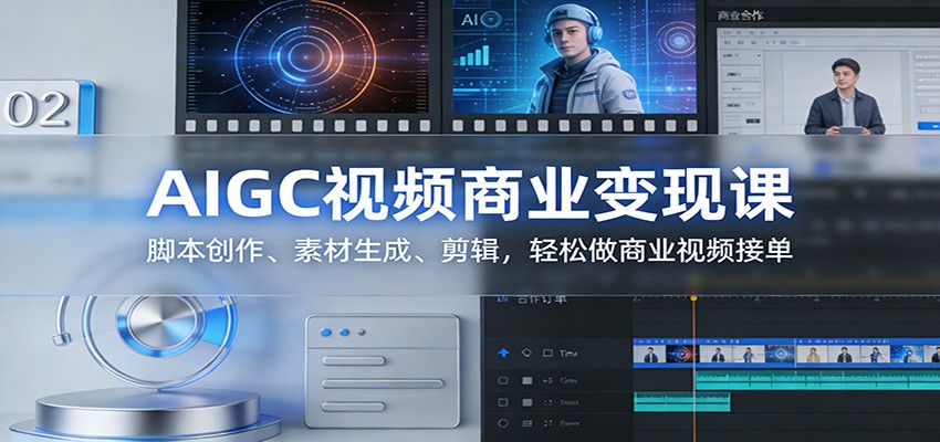 图片[1]-AIGC视频商业变现课：脚本创作、素材生成、剪辑，轻松做商业视频接单-白蛇网赚