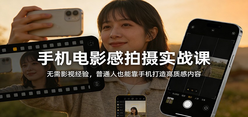 图片[1]-手机电影感拍摄实战课：无需影视经验，普通人也能靠手机打造高质感内容-白蛇网赚