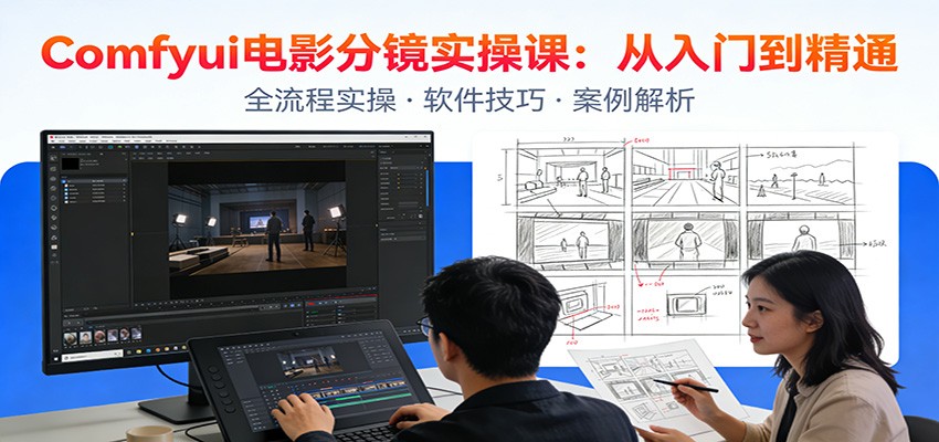 图片[1]-ComfyUI电影分镜实操课：分镜一致性，全流程AI视频制作，零基础也能做专业分镜-白蛇网赚