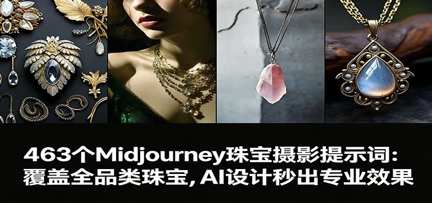 图片[1]-463个Midjourney珠宝摄影提示词：覆盖全品类珠宝，AI设计秒出专业效果-白蛇网赚