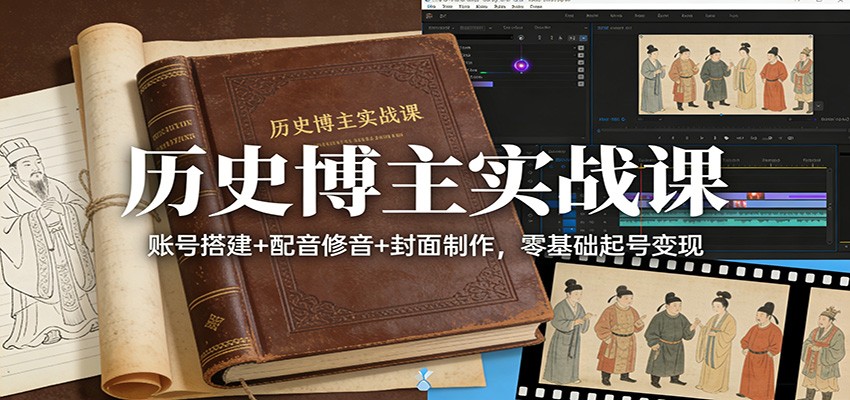 图片[1]-历史博主实战课：账号搭建+配音修音+封面制作，零基础起号变现-白蛇网赚