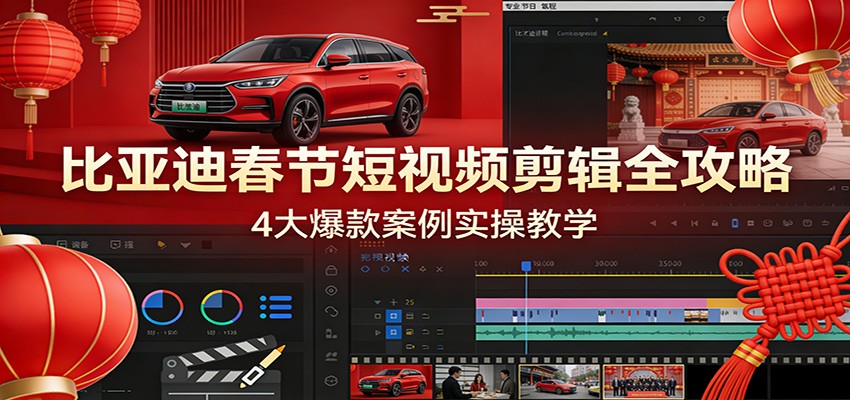 图片[1]-比亚迪春节短视频剪辑全攻略，4大爆款案例实操教学-白蛇网赚
