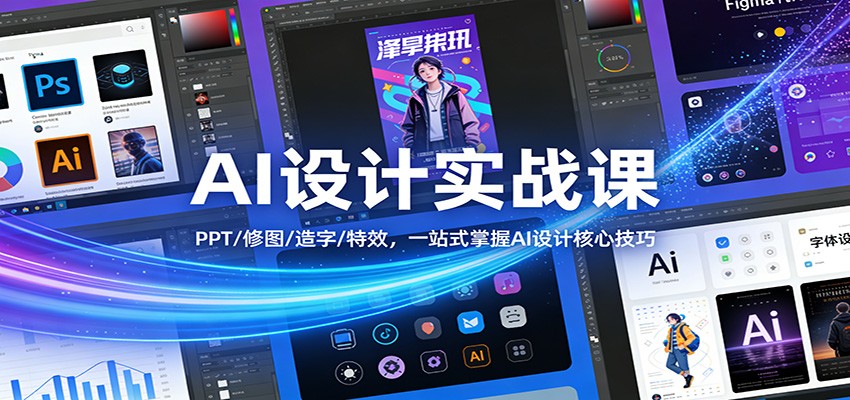 图片[1]-AI设计实战课：PPT/修图/造字/特效，一站式掌握AI设计核心技巧-白蛇网赚