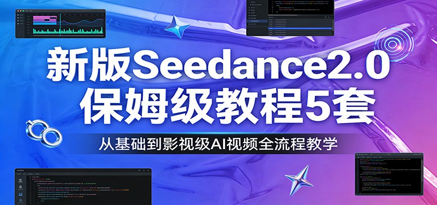 图片[1]-新版Seedance2.0保姆级教程5套：从基础到影视级AI视频全流程教学-白蛇网赚
