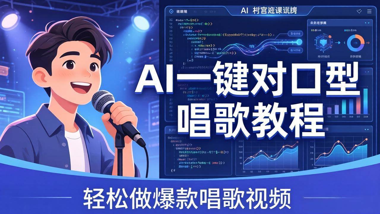 （18118期） AI一键对口型唱歌教程：零基础也能学，素材准备+模型训练+音色转换，轻松做爆款唱歌视频