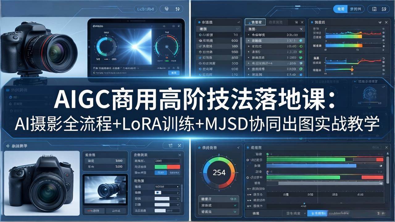 （18254期）AIGC商用高阶技法落地课：AI摄影全流程+LoRA训练+MJSD协同出图实战教学