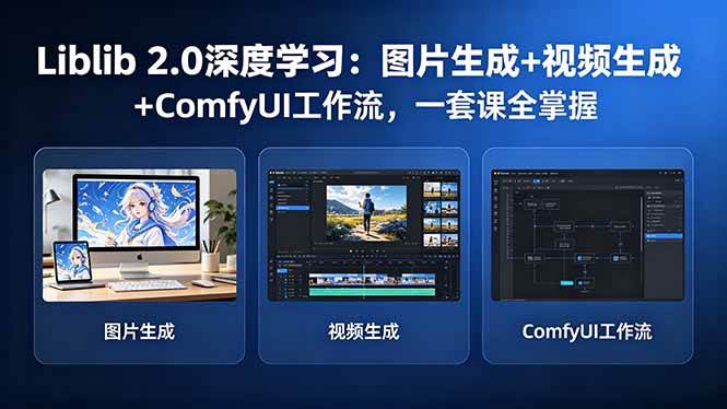 (18349期)Liblib 2.0深度学习:图片生成+视频生成+ComfyUI工作流,一套课全掌握 (18349期)Liblib 2.0深度学习:图片生成+视频生成+ComfyUI工作流,一套课全掌握