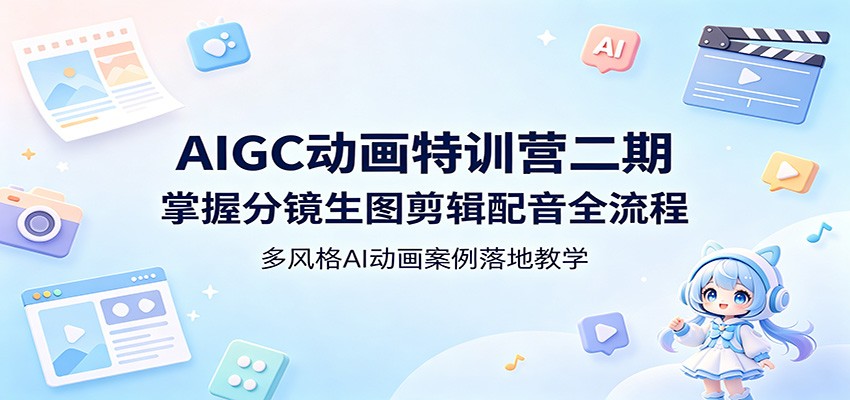 AIGC动画特训营二期:掌握分镜生图剪辑配音全流程,多风格AI动画案例落地教学 AIGC动画特训营二期:掌握分镜生图剪辑配音全流程,多风格AI动画案例落地教学