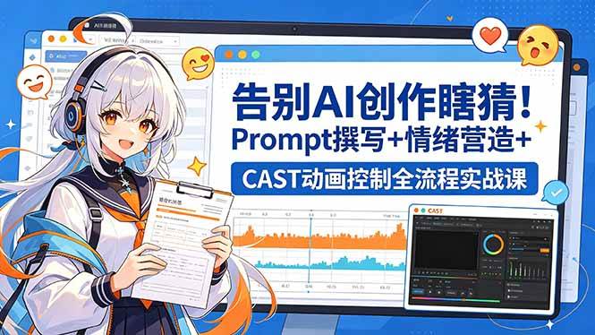 (18473期)告别AI创作瞎猜!Prompt撰写+情绪营造+CAST动画控制全流程实战课 (18473期)告别AI创作瞎猜!Prompt撰写+情绪营造+CAST动画控制全流程实战课