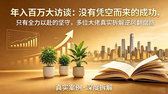 (18891期)年入百万大访谈-更新:没有凭空而来的成功,只有全力以赴的坚守,多位大佬真实拆解逆风翻盘路 (18891期)年入百万大访谈-更新:没有凭空而来的成功,只有全力以赴的坚守,多位大佬真实拆解逆风翻盘路