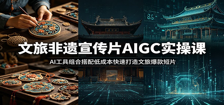 文旅非遗宣传片AIGC实操课:AI工具组合搭配低成本快速打造文旅爆款短片 文旅非遗宣传片AIGC实操课:AI工具组合搭配低成本快速打造文旅爆款短片