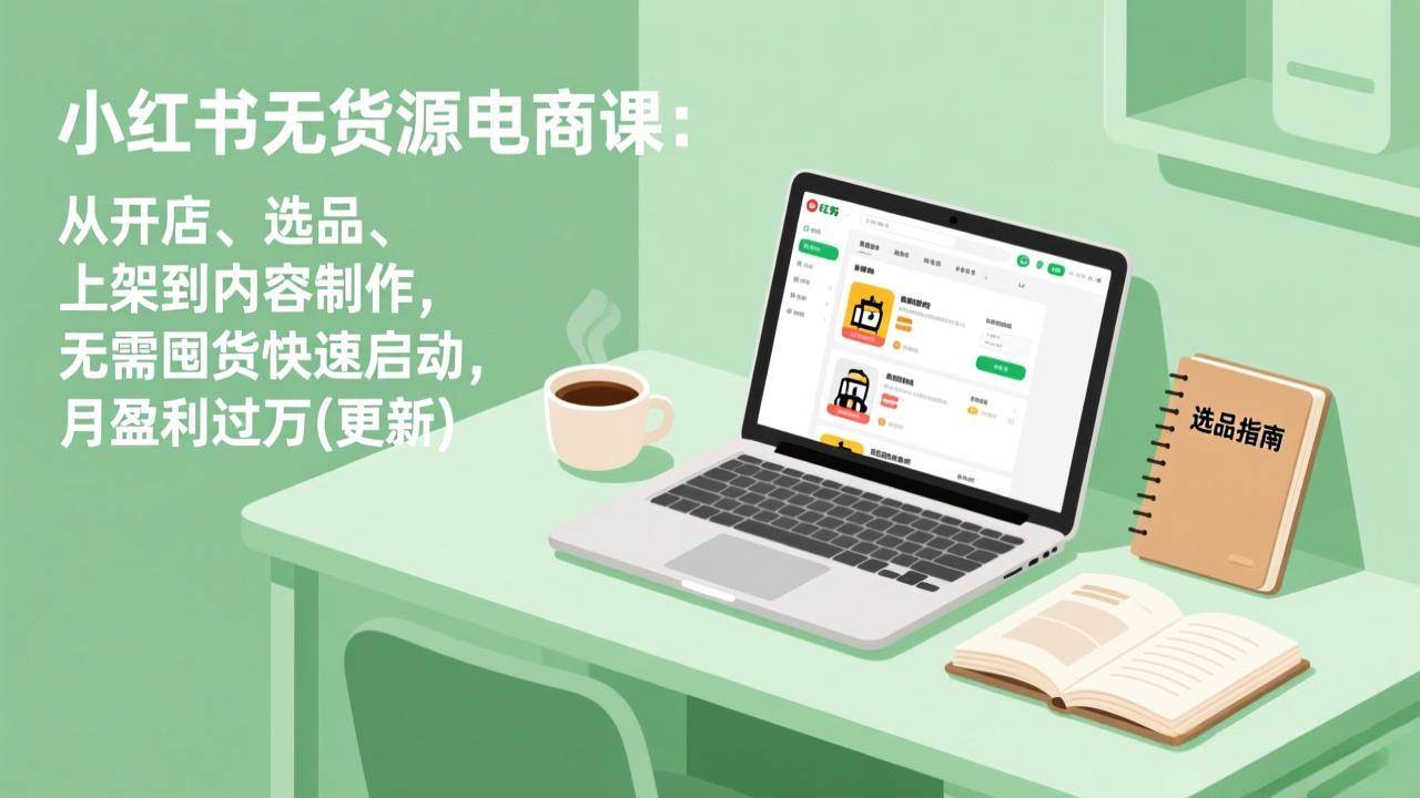 （19003期）小红书无货源电商课(6月22更新)：从开店、选品、上架到内容制作，无需囤货快速启动，月盈利过万