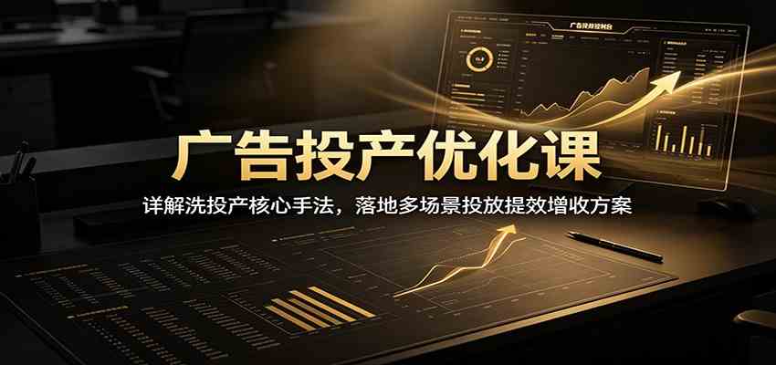 广告投产优化课:详解洗投产核心手法,落地多场景投放提效增收方案 广告投产优化课:详解洗投产核心手法,落地多场景投放提效增收方案