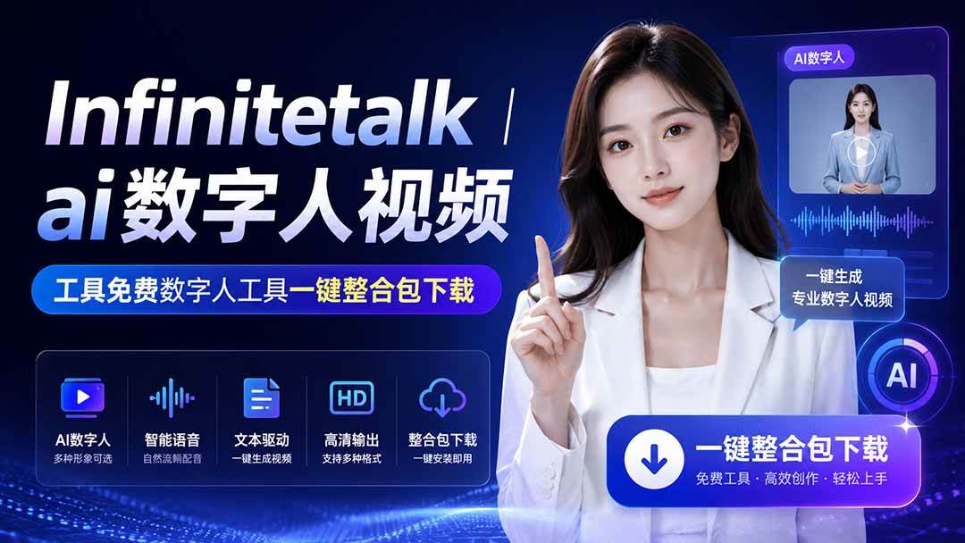 (20008期)Infinitetalk丨ai数字人视频-工具免费数字人工具一键整合包下载 (20008期)Infinitetalk丨ai数字人视频-工具免费数字人工具一键整合包下载