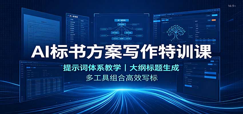 AI标书方案写作特训课:提示词体系教学,大纲标题生成,多工具组合高效写标 AI标书方案写作特训课:提示词体系教学,大纲标题生成,多工具组合高效写标