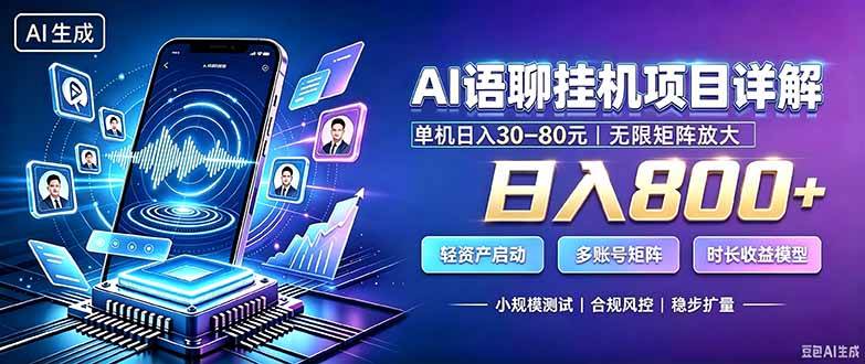 (20314期)AI语聊挂机,日入800+,适用个人副业,工作室矩阵操作 (20314期)AI语聊挂机,日入800+,适用个人副业,工作室矩阵操作