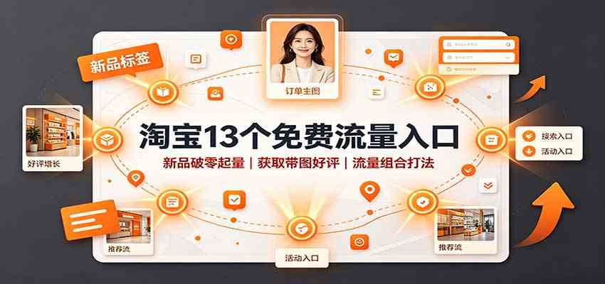 淘宝13个免费流量入口:新品破零起量,获取带图好评,流量组合打法 淘宝13个免费流量入口:新品破零起量,获取带图好评,流量组合打法