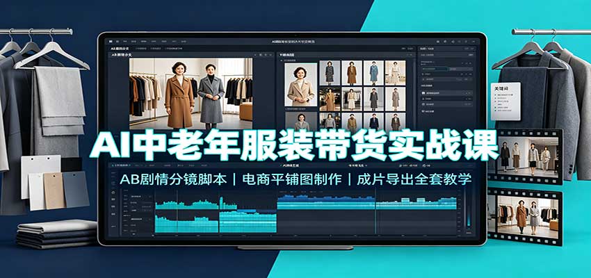 AI中老年服装带货实战课:AB剧情分镜脚本,电商平铺图制作,成片导出全套教学 AI中老年服装带货实战课:AB剧情分镜脚本,电商平铺图制作,成片导出全套教学
