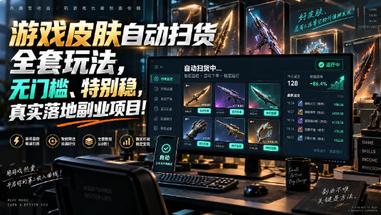 游戏皮肤自动扫货全套玩法,无门槛、特别稳,真实落地副业项目!【揭秘】 游戏皮肤自动扫货全套玩法,无门槛、特别稳,真实落地副业项目!【揭秘】
