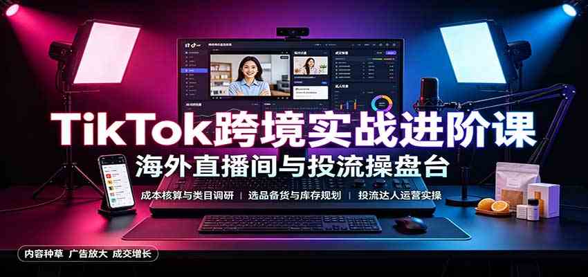 TikTok跨境实战进阶课:成本核算类目调研,选品备货,投流达人运营 TikTok跨境实战进阶课:成本核算类目调研,选品备货,投流达人运营