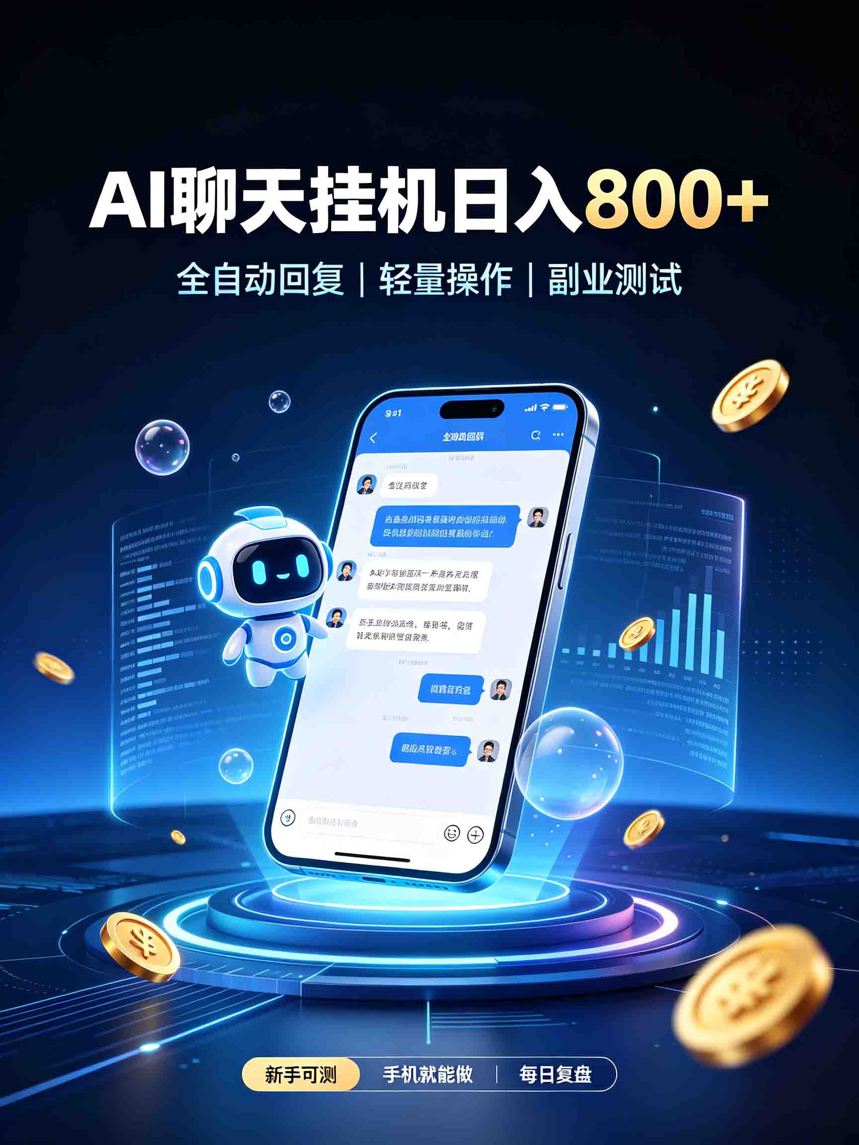 AI聊天挂机,日入800+,适用个人副业,工作室矩阵操作 AI聊天挂机,日入800+,适用个人副业,工作室矩阵操作