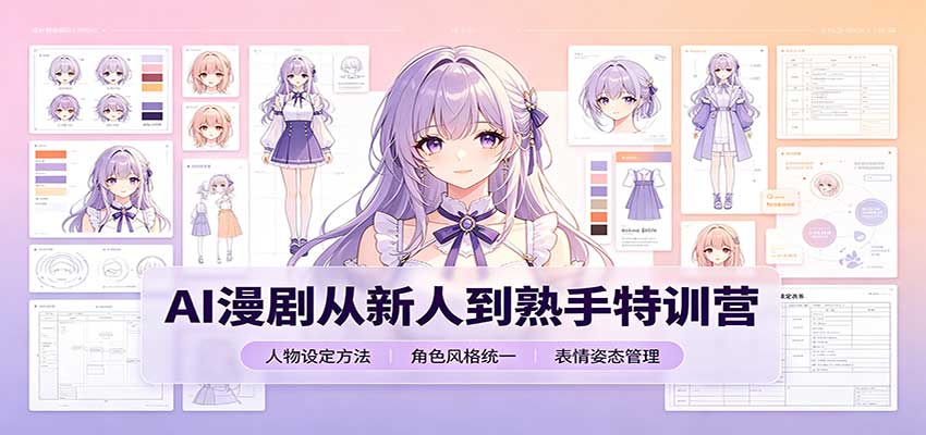 AI漫剧从新人到熟手特训营:剧本分镜创作,提示词模板,人物设定与工具资源 AI漫剧从新人到熟手特训营:剧本分镜创作,提示词模板,人物设定与工具资源