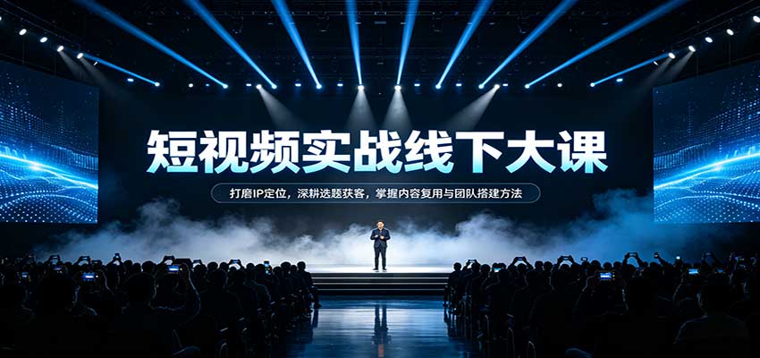 短视频实战线下大课:打磨IP定位,深耕选题获客,掌握内容复用与团队搭建方法 短视频实战线下大课:打磨IP定位,深耕选题获客,掌握内容复用与团队搭建方法