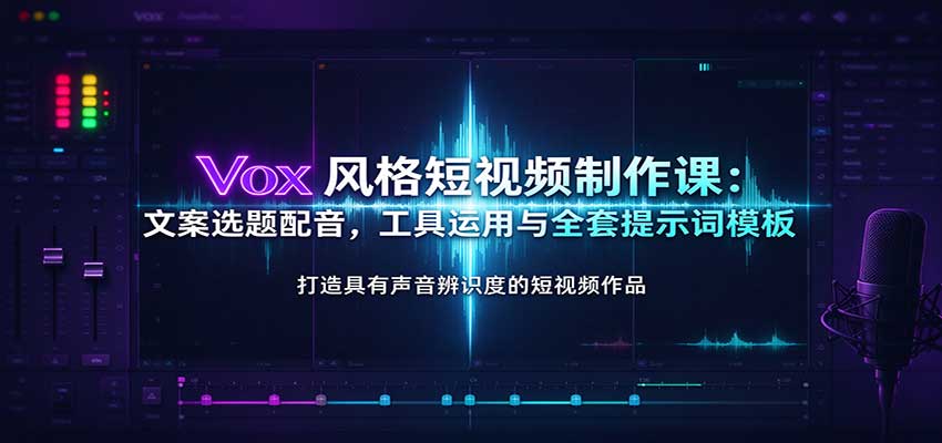 Vox风格短视频制作课:文案选题配音,工具运用与全套提示词模板 Vox风格短视频制作课:文案选题配音,工具运用与全套提示词模板