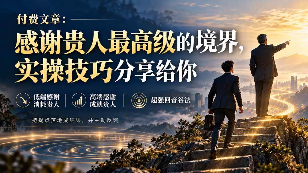 (20871期)付费文章:感谢贵人最高级的境界,实操技巧分享给你 (20871期)付费文章:感谢贵人最高级的境界,实操技巧分享给你