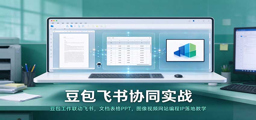 豆包飞书协同实战:豆包工作联动飞书,文档表格PPT,图像视频网站编程IP落地教学 豆包飞书协同实战:豆包工作联动飞书,文档表格PPT,图像视频网站编程IP落地教学